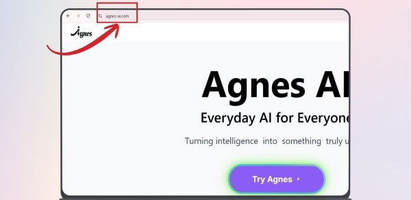 Truy cập trang chủ Agnes AI và tạo tài khoản 