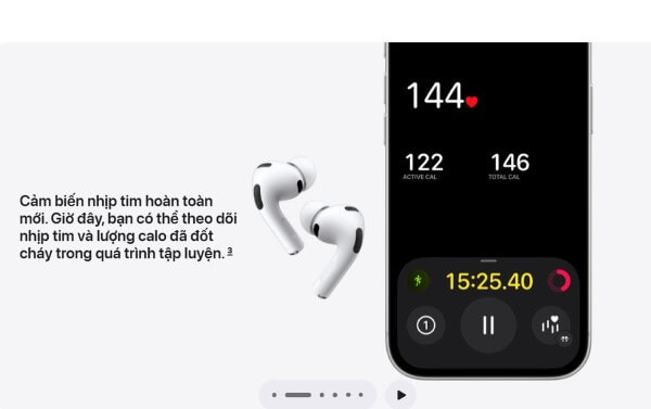 Khả năng chống ồn chủ động trên AirPods Pro 3 mạnh x2 so với AirPods Pro 2