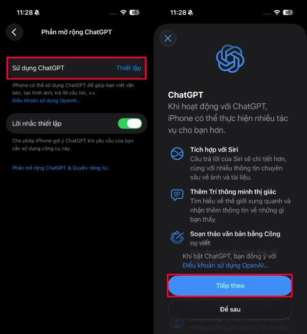 Chọn Sử dụng ChatGPT