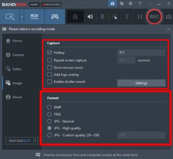 Bật Hotkey và chọn loại ảnh
