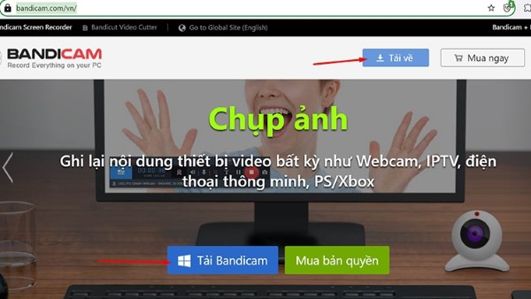 Nhấn nút Tải về hoặc Tải Bandicam