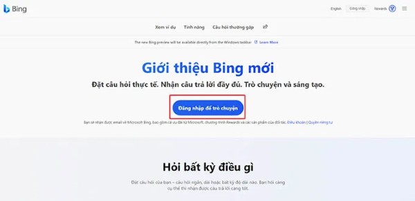 Chọn “Đăng nhập để trò chuyện”
