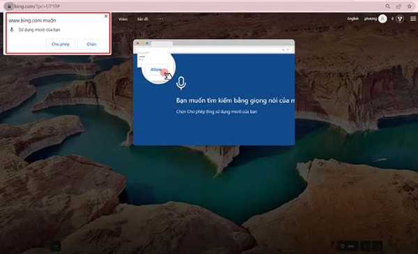 Nhấn biểu tượng micro khi muốn đặt câu hỏi bằng giọng nói