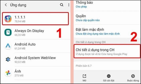 Chọn Chi tiết ứng dụng trong CH Play