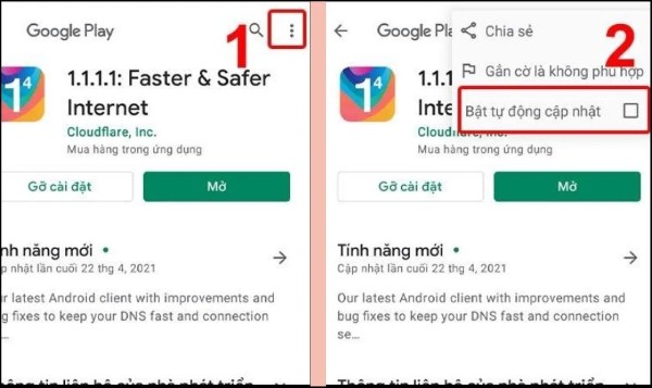 Chọn Tắt cập nhật tự động