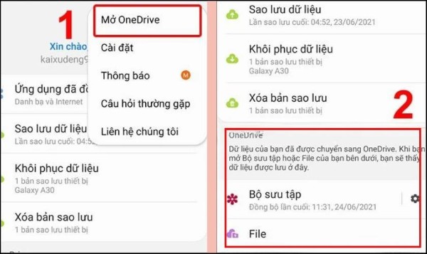 Chọn Mở OneDrive