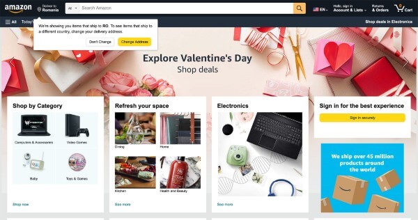 Website thương mại điện tử Amazon 
