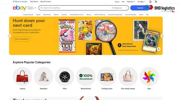 Trang web bán hàng online eBay 