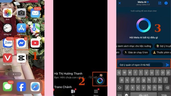 Các bước bật Meta AI trên Messenger iPhone