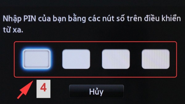 Nhập mã PIN Tivi Samsung hiện tại 