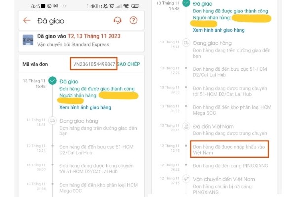 Các bước kiểm tra đơn quốc tế trên Shopee