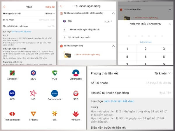 Lựa chọn ngân hàng và điền đầy đủ thông tin theo yêu cầu