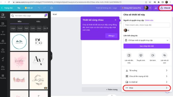 Nhấn chọn Chia sẻ