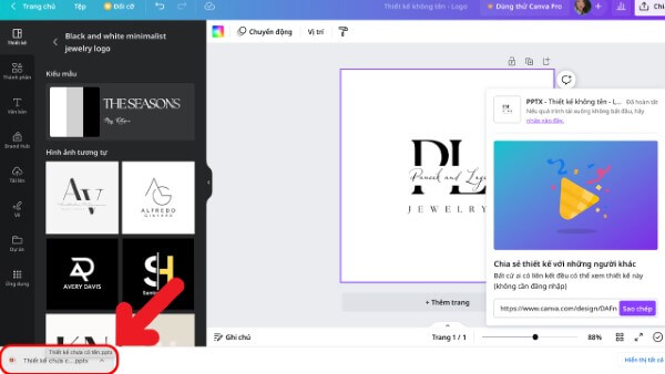 Nhấn vào file vừa tải để mở bằng Microsoft PowerPoint