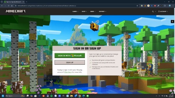 Nhập thông tin email và mật khẩu tài khoản Microsoft