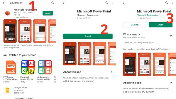 Các bước tải PowerPoint trên Android