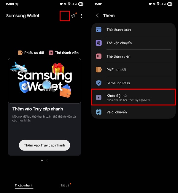 Thêm thẻ vào ứng dụng Samsung Wallet