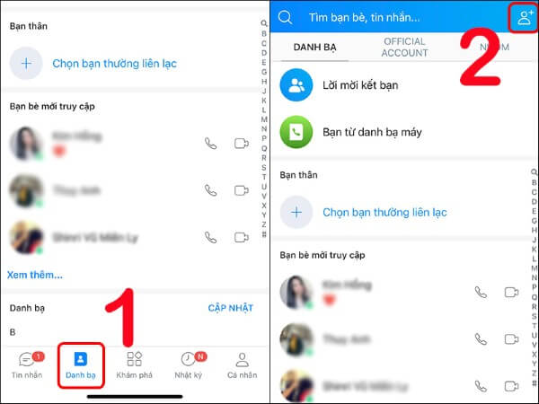 Nhấn chọn biểu tượng Kết bạn