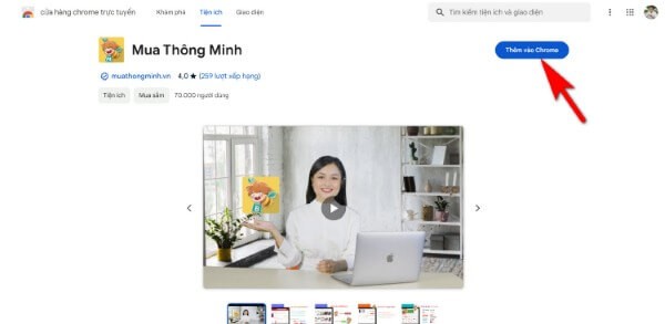 Chọn Thêm vào Chrome