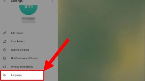 Chọn mục Ngôn ngữ (Language)