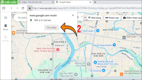 Nhấn Cho phép (Allow)