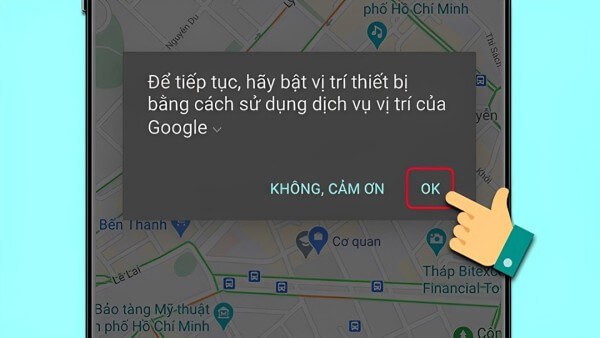 Chọn Cho phép truy cập vị trí