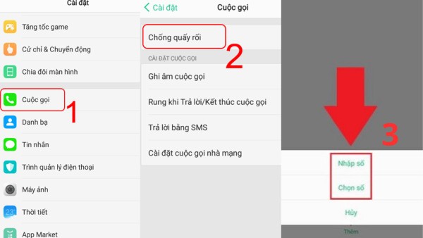 Chọn Chống quấy rối và thêm số điện thoại cần chặn
