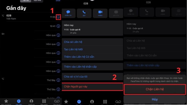 Chọn Chặn người gọi này → xác nhận Chặn liên hệ