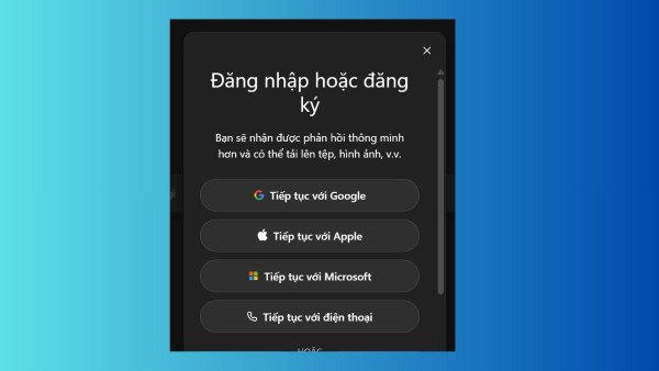 Tạo tài khoản mới bằng email, số điện thoại 