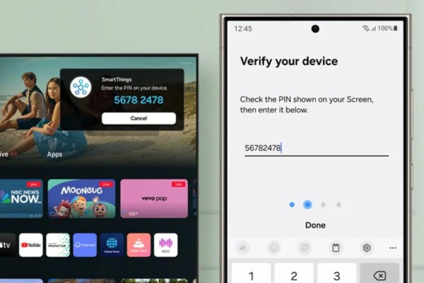 Màn hình tivi hiển thị mã PIN