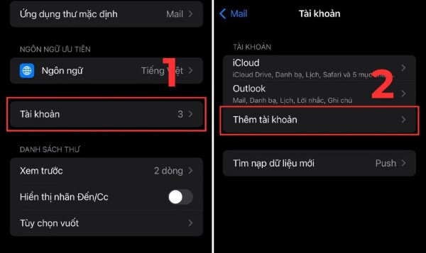 Chọn Thêm tài khoản