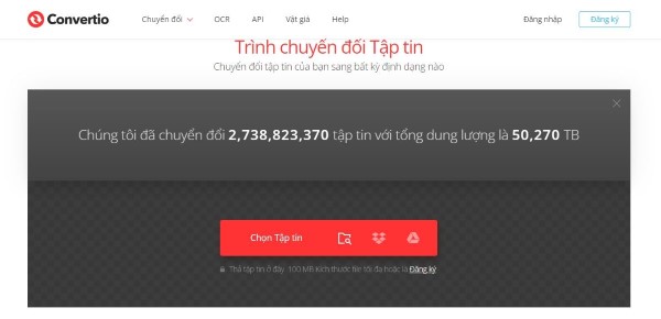Truy cập trang web Convertio
