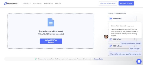 Nhấn Upload PDF or image