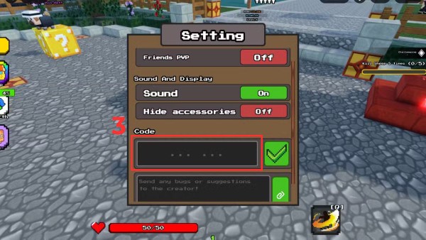 Nhập chính xác code Slasher Blade Loot muốn sử dụng