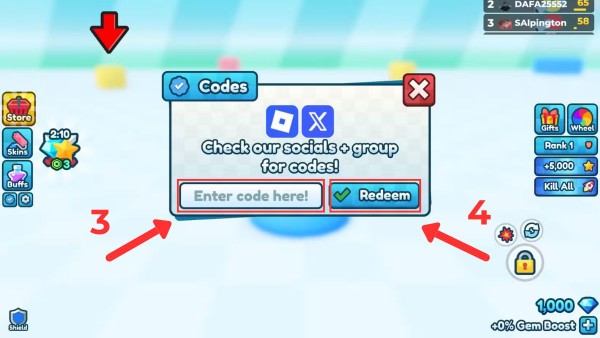 Nhập mã code và nhận quà 