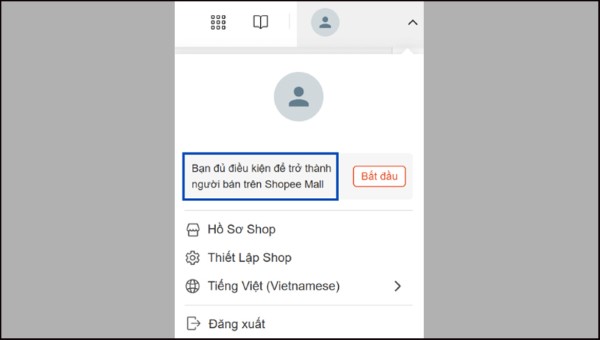 Nhấn tên đăng nhập → Bắt đầu