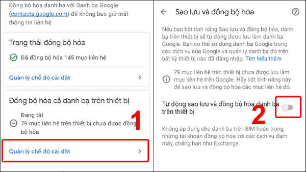 Chọn Quản lý chế độ cài đặt