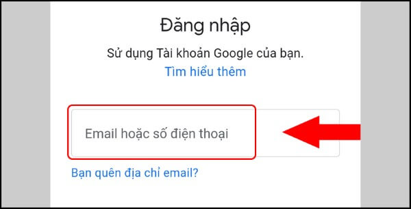 Tiến hành đăng nhập bằng email và mật khẩu
