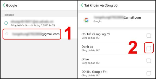Chọn tài khoản Gmail muốn sử dụng