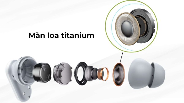 Tai nghe Bluetooth Oppo Enco Buds 3 Pro được trang bị màng loa 12.4mm