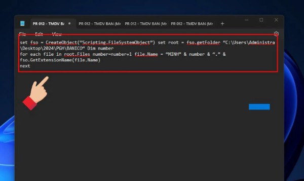 Dán đoạn mã vào Notepad và chỉnh sửa rồi Lưu file với đuôi .vbs