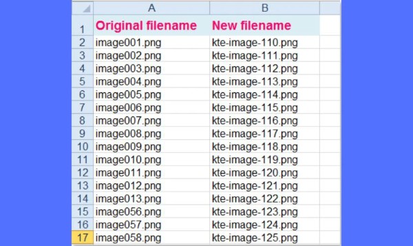 Chuẩn bị bảng Excel theo mẫu