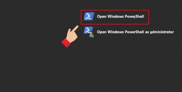 Chọn Open Windows PowerShell