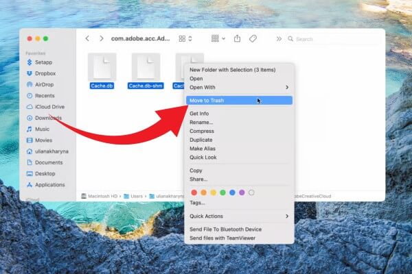 Kéo thư mục của từng ứng dụng không còn dùng vào Trash