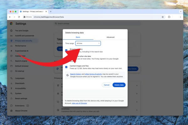 Chọn thời gian là “All time”