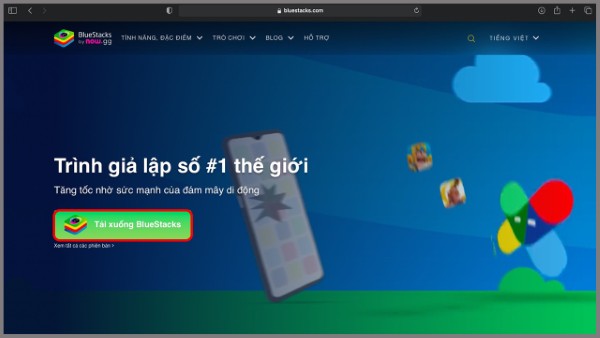 Tải xuống phần mềm giả lập BlueStacks 