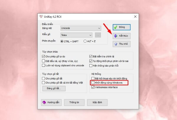 Bỏ dấu tích > nhấn Kết thúc