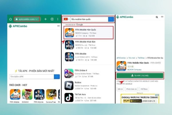 Nhấn tải file APK trên thiết bị Android