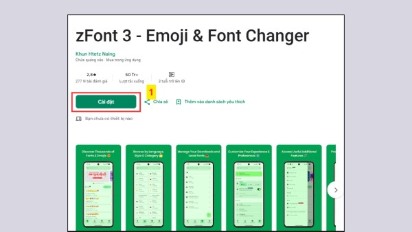 Cài đặt ứng dụng ZFont 3