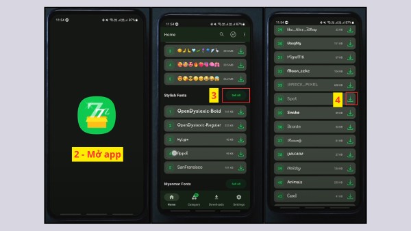 Chọn Stylish Fonts → See All